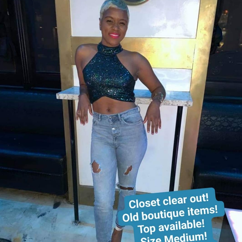 Sequin crop top